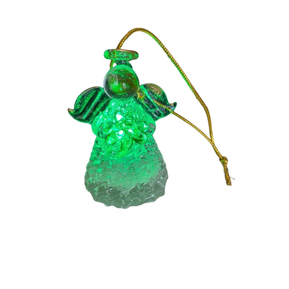 Vtg Lot of 4 Glass Angel Ornaments Christmas Color Changing Gold Green Clover - Picture 8 of 14